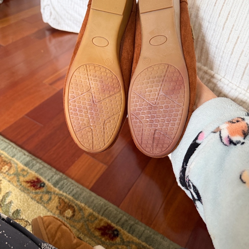 Golden Road Cognac Faux Suede Wedge Loafers | Dark Academia penny loafer 8 - Picture 11 of 14